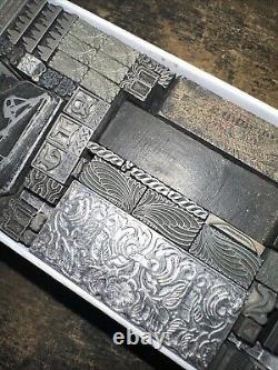 Blocs d'impression plombés pour bordures ornementales Dingbats Belle variété Magnifique! C7