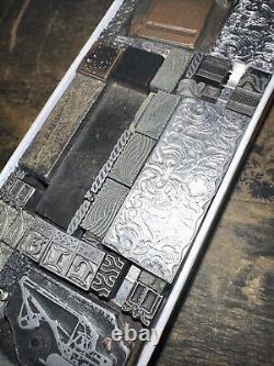 Blocs d'impression plombés pour bordures ornementales Dingbats Belle variété Magnifique! C7