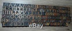 Bois Letterpress Type D'impression Lettres 120 Pièces 11/16 Grand