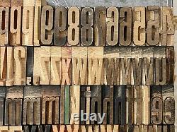 Bois Type Gothique Condensé Alphabet Presse-lettres Impression 1 Caps/lc/num/punct