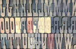 Bois Vintage Typo / Blocs En Bois De Type D'impression Typographie 105 Pc 50 MM # Lb39