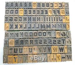 Bois Vintage Typo / Blocs En Bois De Type D'impression Typographie 121 Pc 35mm # Lb25