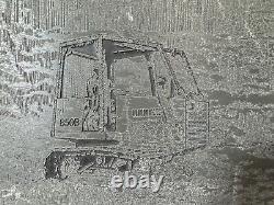 Cas unique de bulldozer Case 850B vintage encadré en bloc de typographie 9x6 des années 1970 VGUC