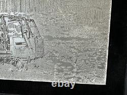 Cas unique de bulldozer Case 850B vintage encadré en bloc de typographie 9x6 des années 1970 VGUC