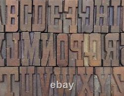 Collection de blocs d'impression en bois de l'alphabet de A à Z, style Vintage Letterpress #BL-161