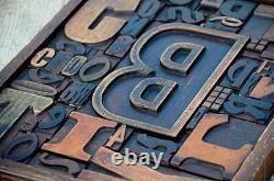 Composition unique de collage de caractères en bois de typographie pour l'industrie des tiroirs de lettres rares