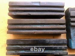 Ensemble Art Déco de 7 pièces de Lettres en Bois d'Impression Antique avec Bordures