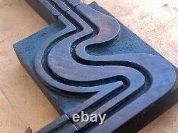 Ensemble Art Déco de 7 pièces de Lettres en Bois d'Impression Antique avec Bordures
