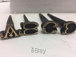 Ensemble Complet Antique Bronze / Laiton Finition Outils De Reliure Alphabet