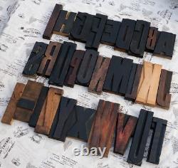 Géant A-Z mélange d'alphabet 8.86 caractères de bois d'impression typographique ABC rare