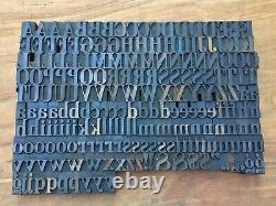 Grand Antique Vtg Tubbs Bois Typo Imprimer Type De Bloc A-z Lettres Comp Set