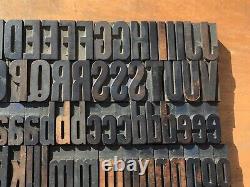 Grand Vtg Antique Américain W. T. Co Wood Letterpress Print Type Block Letter Set