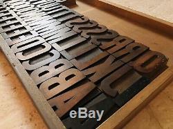 Hamilton Wood Type Gothic 20 Ligne 3.25 Alphabet Complet 65pcs Typographie