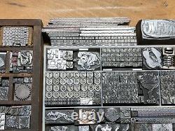 Huge Antique Vtg Letterpress Imprimer Type Couper Fancy Ornements Border Dingbat Lot