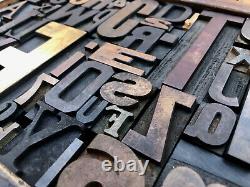 Impression De Lettres Anciennes Wood Type 48 Pièces Mélanger Alphabet Complet Et Nombres 0-9