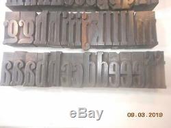 Impression Imprimante Typo Bloc En Bois Alphabet Avec Minuscules Antique