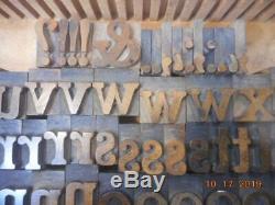 Impression Typo Imprimante Bloc Décoratif Bois Unmarked Alphabet Antique