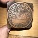 Impression De Bloc Boston Burial Case Co. 1900 Visage En Cuivre Rare