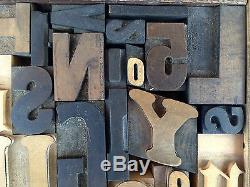 Imprimantes À Lettres Typiques Wood Type MIX 37 Pieces