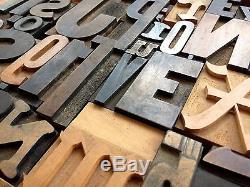 Imprimantes À Lettres Typiques Wood Type MIX 49 Pieces