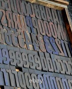 Letterpress Alphabet 171pcs 3.54 Blocs D'impression En Bois Letterpress Type Bois
