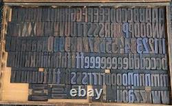 Letterpress Alphabet 171pcs 3.54 Blocs D'impression En Bois Letterpress Type Bois