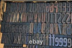 Letterpress Alphabet 171pcs 3.54 Blocs D'impression En Bois Letterpress Type Bois
