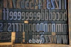 Letterpress Alphabet 171pcs 3.54 Blocs D'impression En Bois Letterpress Type Bois