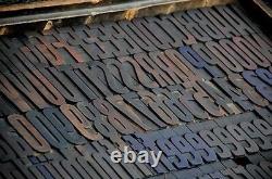 Letterpress Alphabet 171pcs 3.54 Blocs D'impression En Bois Letterpress Type Bois