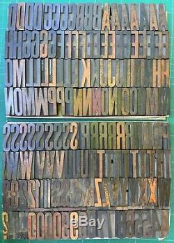 Letterpress Bois Type 12 Ligne Gothique Extra Condensed 167 Pcs. Ponctuation Uc #