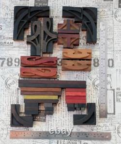 Letterpress Bordure Bois Impression Blocs Ornements Décoratifs Art Nouveau Rare Y
