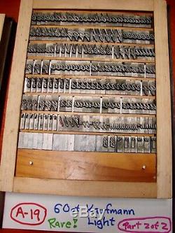 Letterpress Type 60 Pt. Kaufmann Light (rare!)