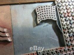 Letterpress Type Lead 144 Pt. 3 Couleur Drapeau Américain Atf + (324) 12 Pt. Étoiles