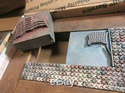 Letterpress Type Lead 144 Pt. 3 Couleur Drapeau Américain Atf + (324) 12 Pt. Étoiles