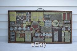 Lettre Imprimante Antique D'impression Presse Du Bloc Shell Oil Journal 32x17 Mur Accrocher