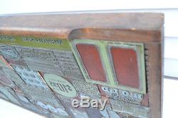Lettre Imprimante Antique D'impression Presse Du Bloc Shell Oil Journal 32x17 Mur Accrocher