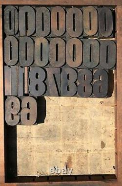 Lot 110 Antique Vintage Wood Letterpress Imprimer Type Bloc Lettre Numéro 2.5 20s
