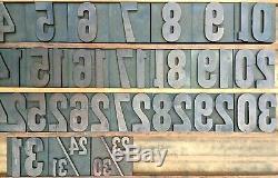 Lot 33 Vintage Typographie En Bois, Type Numéro De Bloc Calendrier Complet 2 3/4