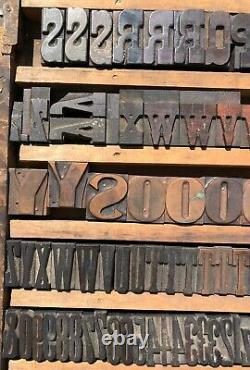 Lot 981 Pcs Antique Vintage Wood Letterpress Imprimer Type Block Letters Nombres