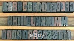 Lot De 71 Type D'impression Typographique Bois Blocs Lettres Nombres Ponctuation 1