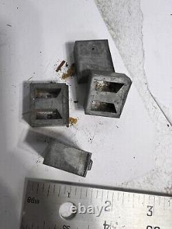Lot de 130+ blocs d'impression en métal de typographie ancienne 1 Alphabet & Chiffres