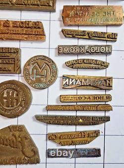 Lot de 25 plaques de typographie antiques pour les entreprises de fabrication de 1920