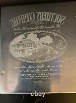 Plaque d'impression en métal de l'étiquette originale vintage de Southern Comfort