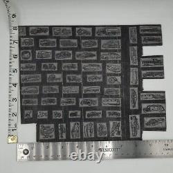 Plaque d'impression en typographie ancienne rare (59) Véhicules et animaux des années 40/50 non utilisée