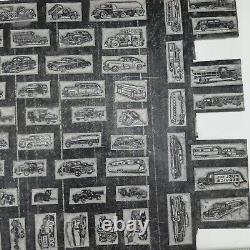 Plaque d'impression en typographie ancienne rare (59) Véhicules et animaux des années 40/50 non utilisée