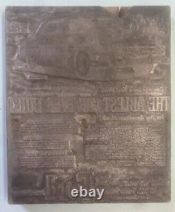 Plaque d'impression publicitaire rare de la voiture FORD Ablest de 1952, la meilleure jamais construite.