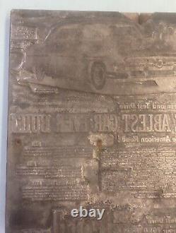 Plaque d'impression publicitaire rare de la voiture FORD Ablest de 1952, la meilleure jamais construite.