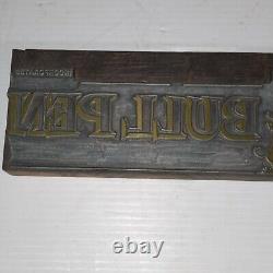 Plaque de bloc publicitaire d'impression de journal vintage Indianapolis Stock Yards News Bullpen