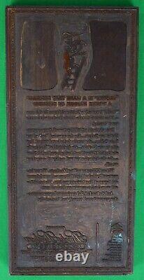 Plaque publicitaire en cuivre pour impression sur bois de la marque Brooks Brothers