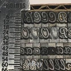 Police Inconnue, 18 Caractères Typographiques, Type Plomb, Métal